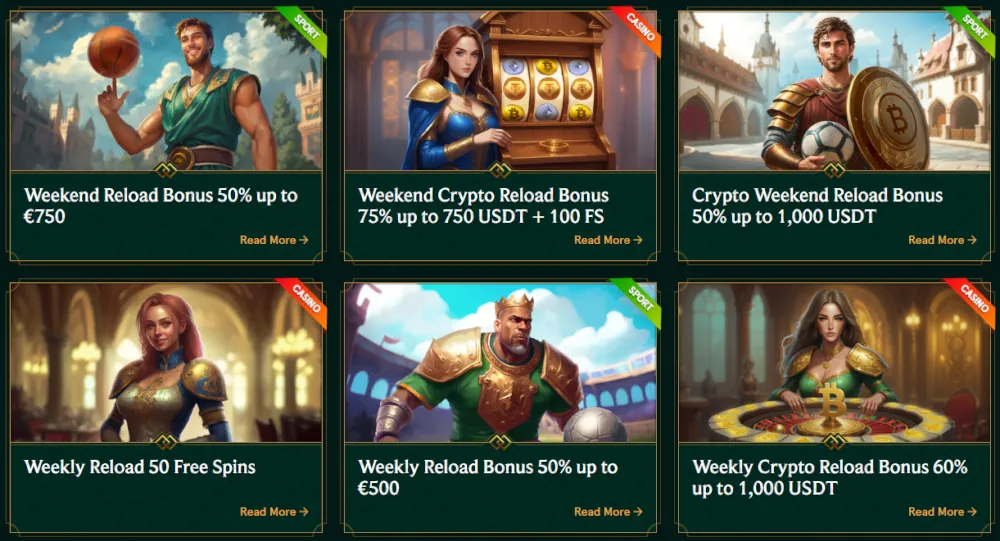 Casinia Werbebanner für wöchentlichen Cashback und sofortigen Rakeback.